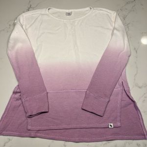 Abercrombie Girls Waffle Tunic Size 13/14 purple/ white ombré